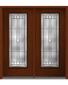 80 Saratoga Full Lite Mahogany Fiberglass Double Doors , WBD Impact