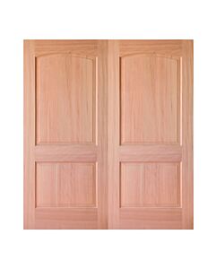 36 x 80 Mahogany 2 panel,Arch Panel,Raised Panel Double Door