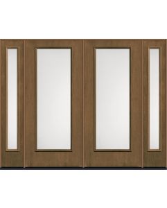 80 Satin Etch Full Lite Mahogany Fiberglass Double Door,Sidelites , WBD Impact