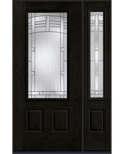 80 Maple Park 3/4 Lite 2 Panel Mahogany Fiberglass Single Door,Sidelite , WBD Impact