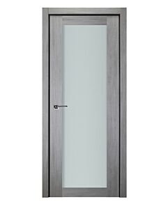 Italia Vetro, Laminated Glass Light Grey 1-Lite, Prefinished Interior Single Door