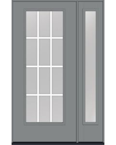 80 Clear Colonial 12 Lite Flat Bar GBG Smooth Full Lite Fiberglass Single Door,Sidelite , WBD Impact