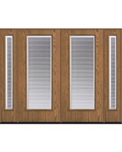 80 Low-E Raise/Tilt Oak Full Lite Fiberglass Double Door,Sidelites , WBD Impact