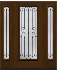 80 Riserva Full Lite Mahogany Fiberglass Single Door,Sidelites , WBD Impact