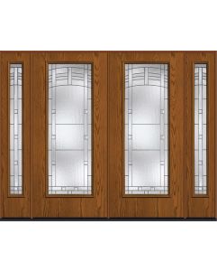 80 Maple Park Full Lite Oak Fiberglass Double Door,Sidelites , WBD Impact