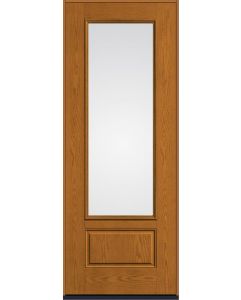 96 Low-E 3/4 Lite 1 Panel Oak Fiberglass Single Door , WBD Impact