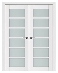 Italia French 6-Lite, Alaskan White Prefinished Interior Double Door