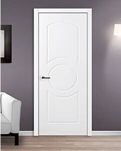 Ovalo Circle, Soft White, Prefinished Interior Single Door