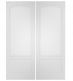 202AC Wood Arch Top Panel 2 Panel  Transitional Ovolo Double Interior Door