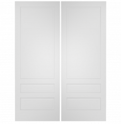 203K Wood 3 Panel  Transitional Ovolo Double Interior Door