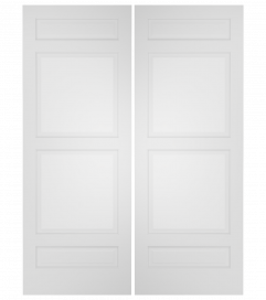 204F Wood 4 Panel  Transitional Ovolo Double Interior Door