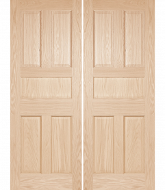 2050 Wood 5 Panel  Transitional Ovolo Double Interior Door