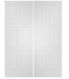 206R Wood 6 Panel  Ovolo Double Interior Door