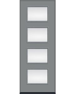 96 Low-E Modern Pulse Ari 4-Lite Smooth Fiberglass Single Door , WBD Impact