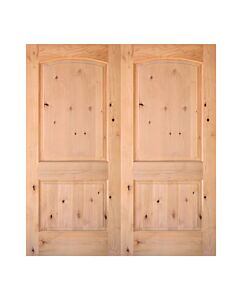 36 x 80 Knotty Alder Arch Panel,Raised Panel Double Door