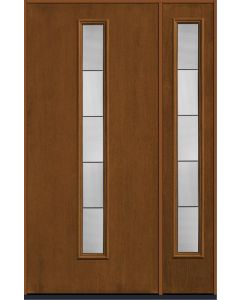 80 Axis Modern Pulse Linea Centered Mahogany Fiberglass Single Door,Sidelite , WBD Impact