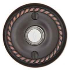 Brass Doorbell Button with Rope Rosette