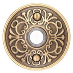 Brass Doorbell Button with Lancaster Rosette