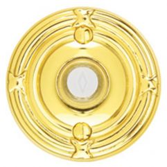 Brass Doorbell Button with Ribbon & Reed Rosette