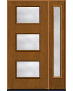80 Rainglass Modern Pulse Ari 3-Lite Mahogany Fiberglass Single Door,Sidelite , WBD Impact