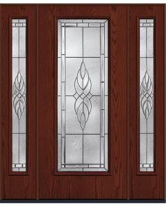 80 Kensington Full Lite Oak Fiberglass Single Door,Sidelites , WBD Impact