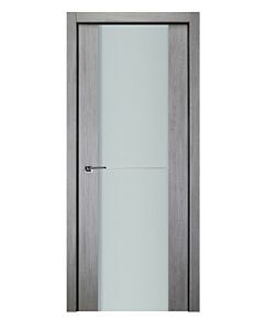 Italia Vetro, Laminated Glass Light Grey 1H, Prefinished Interior Single Door
