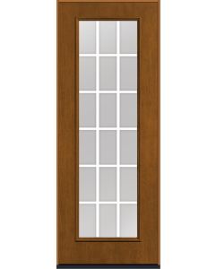 96 Low-E Colonial 18 Lite Flat Bar GBG Mahogany Full Lite Fiberglass Single Door , WBD Impact