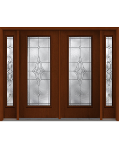 80 Wellesley Full Lite Mahogany Fiberglass Double Door,Sidelites , WBD Impact