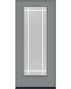80 Clear Prairie 9 Lite Flat Bar GBG Smooth Full Lite Fiberglass Single Door , WBD Impact
