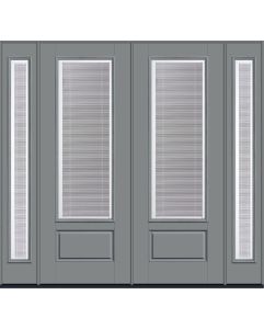 96 Low-E Raise/Tilt Smooth 3/4 Lite 1 Panel Fiberglass Double Door,Sidelites , WBD Impact