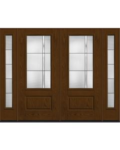 80 Axis 3/4 Lite 1 Panel Oak Fiberglass Double Door,Sidelites , WBD Impact