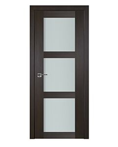 Italia Vetro, Laminated Glass Premium Wenge 3-Lite, Prefinished Interior Single Door
