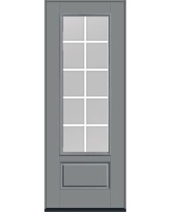 96 Clear Colonial 10 Lite Flat Bar GBG Smooth 3/4 Lite 1 Panel Fiberglass Single Door , WBD Impact