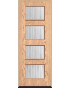 96 Chinchilla Modern Pulse Ari 4-Lite Oak Fiberglass Single Door , WBD Impact