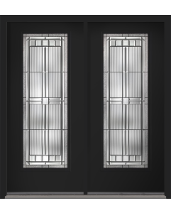 80 Saratoga Full Lite Smooth Fiberglass Double Doors , WBD Impact