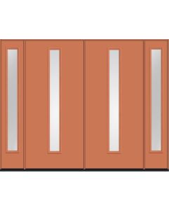 80 Low-E Modern Pulse Linea Centered Smooth Fiberglass Double Door,Sidelites , WBD Impact