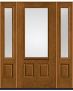 80 Low-E 3/4 Lite 2 Panel Mahogany Fiberglass Single Door,Sidelites , WBD Impact