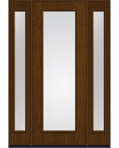 96 Low-E Full Lite Oak Fiberglass Single Door,Sidelites , WBD Impact