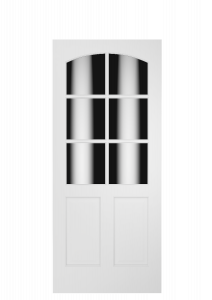 3060C Wood 2 Panel  6 Lite  Transitional Ovolo Arch Top Lite Single Interior Door
