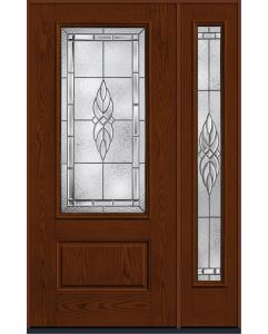 80 Kensington 3/4 Lite 1 Panel Oak Fiberglass Single Door,Sidelite , WBD Impact