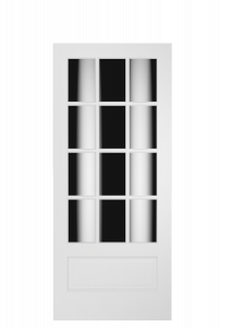 3120 Wood 1 Panel  12 Lite  Transitional Ovolo Single Interior Door