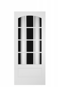 3120C Wood 1 Panel  12 Lite  Transitional Ovolo Arch Top Lite Single Interior Door