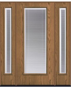 80 Low-E Raise/Tilt Oak Full Lite Fiberglass Single Door,Sidelites , WBD Impact