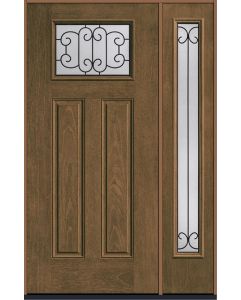 80 Riserva Craftsman Top View 2 Panel Mahogany Fiberglass Single Door,Sidelite , WBD Impact
