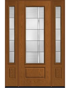 96 Axis 3/4 Lite 1 Panel Oak Fiberglass Single Door,Sidelites , WBD Impact