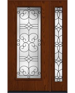 80 Salinas Full Lite Oak Fiberglass Single Door,Sidelite , WBD Impact