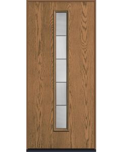 80 Axis Modern Pulse Linea Centered Oak Fiberglass Single Door , WBD Impact