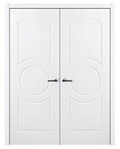 Ovalo Circle, Soft White, Prefinished Interior Double Door