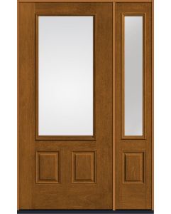 80 Clear 3/4 Lite 2 Panel Mahogany Fiberglass Single Door,Sidelite , WBD Impact