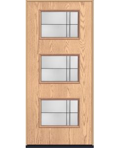 80 Axis Modern Pulse Ari 3-Lite Oak Fiberglass Single Door , WBD Impact